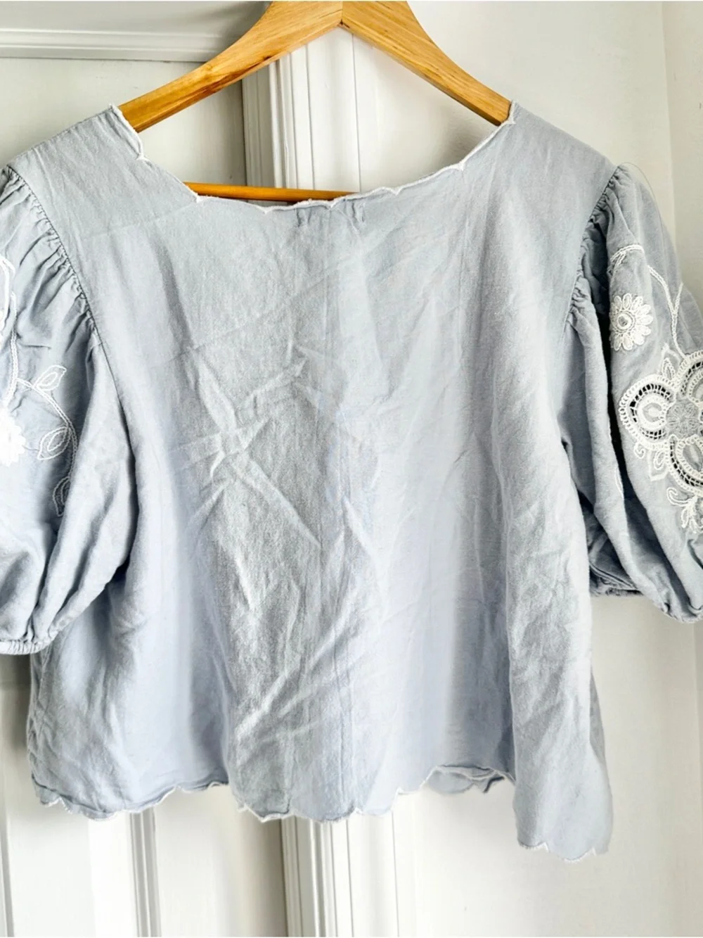 Anthro Rahi Cutwork Embroidered Weekend Top